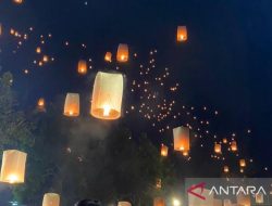 Penerbangan lampion tutup rangkaian Waisak Borobudur